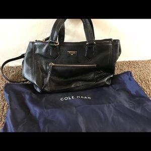 Cole Haan Black Pebble Leather Handbag